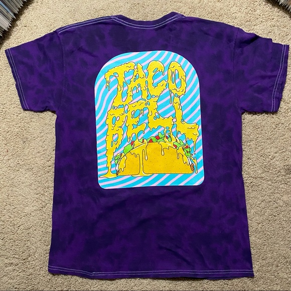 Taco Bell Cheesy Purple Tie Dye T-Shirt Size S - Picture 1 of 6